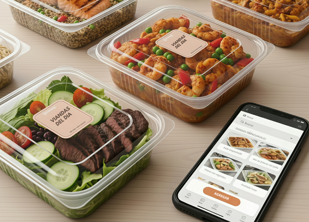 Recipientes de comida, con teléfono